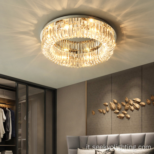 Lampada a soffitto a tetto con tetto con soffitto rotondo cromata E14